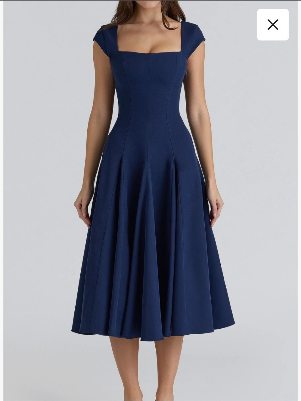 Raisa Square Neck Peached Twill Cocktail Dress